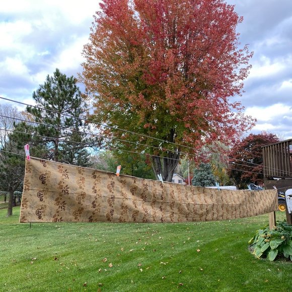 Reversible Brocade Banquet Table Runner Wall Decor Asian Gold Silver 157" x 12" - Picture 4 of 9